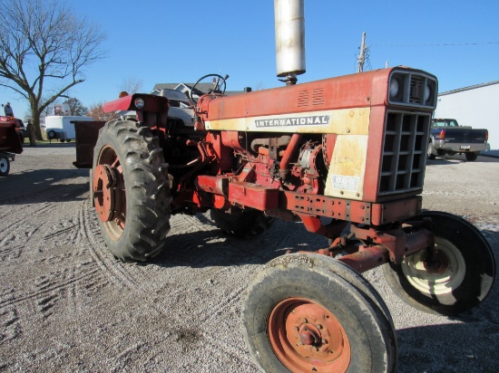 IH 666 gas tractor, 6114 hrs, ser#U016628, engine overhaul, wide front, 540 pto, dual hyd, wheel wei