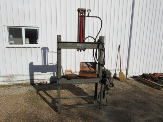 SINGLE PHASE ELEC HYD PWRED BROACH PRESS, WITH BOX OF KEYWAY CUTTERS