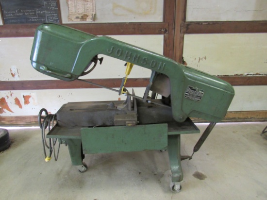 JOHNSON 10"  METAL BAND SAW MODEL J WITH COOLANT PUMP, CUTS 10" ROUND SER#12623