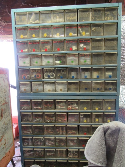 CABINET 96 BINS OF FITTINGS