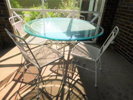 White Wrought Iron Vintage Patio Set