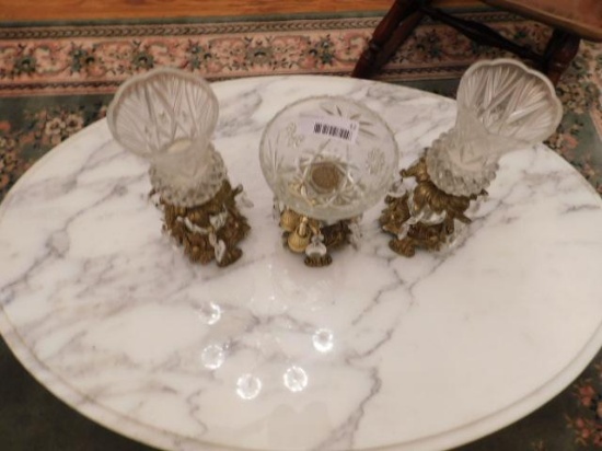 3 Crystal Candle Holders