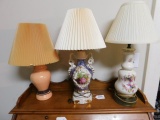 Lot of 3 Ceramic Lamps