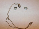 Small Sterling Pendant Chain with Matching Earrings