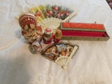 Lot of Stacking Dolls and Fans