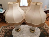 Pair of Crystal Base Lamps