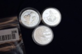 3- 1 Troy Oz. Silver Coins