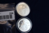 2- 2004 Thomas Alva Edison Silver Dollars