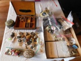 Box Lot of Costume Jewelry and Jewelry Case