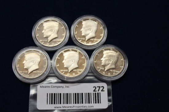5 Kennedy Half Dollars - All "S" Mints