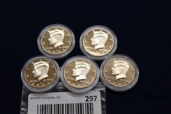 5 Kennedy Half Dollars - All "S" Mints