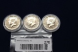 3 Kennedy Half Dollars - 1968S, 1969S, 1970S