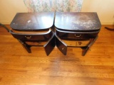 Two Wooden Bedside Tables with Drawers