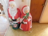 Mr. and Mrs. Clause Plastic Light Up Statues