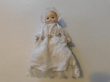 Doll with White Dress and Bonnet