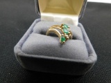 Emerald Ring Set in 10K Yellow Gold