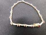 14K Vintage Diamond and Ruby Bracelet