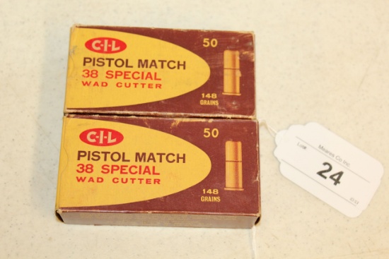 100 Rounds of CIL .38 Special Wad Cutter Pistol Match Ammo
