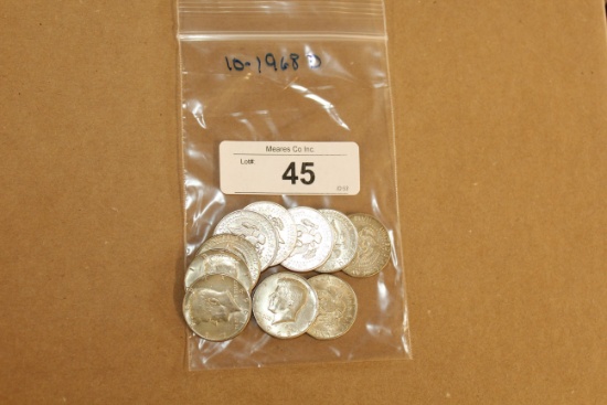10- 1968D Kennedy Half Dollars