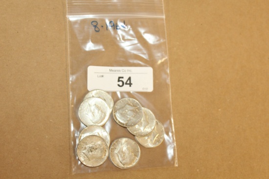 8- 1964 Kennedy Half Dollars