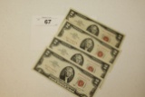 4- 1963 Red Seal $2 Bills