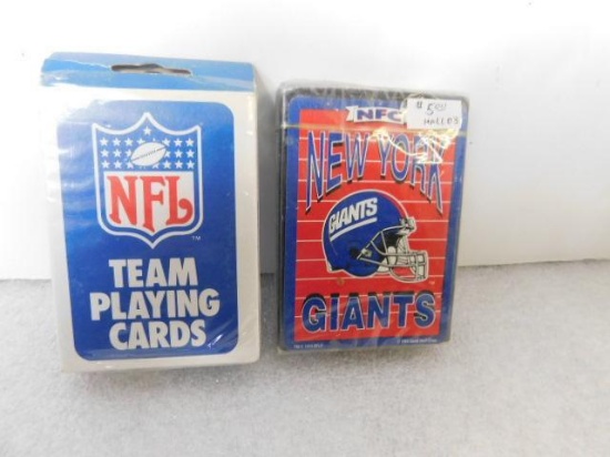 2 Unopened Decks of N.Y. Giants Playing Cards