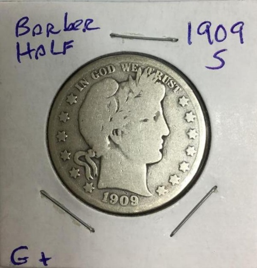 1909-S Barber Half G+