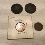Lot of Indian Head Cents and Large Pennies