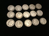 Lot of 15 Silver Roosevelt Dimes