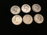 Lot of 6 Kennedy Half Dollars