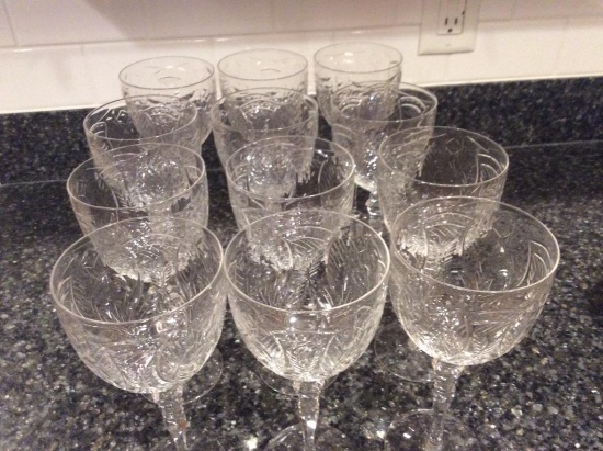 Set of 12 Crystal Goblets