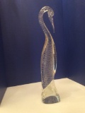 Art Glass Egret Sculpture