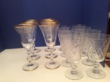 Lot of 14 Crystal Stemware Pieces