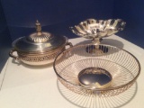 Lot of 3 Silver Plated Serving Pieces