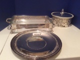 Lot of 3 Silver Plated Serving Pieces