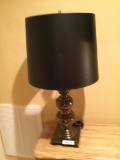 Antique Brass Lamp with Black Shade