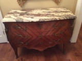 Vintage 3 Drawer Marble Top Chest