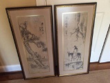2 Framed Matching Oriental Prints