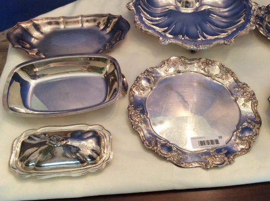 Lot of Silverplated Serving Pieces