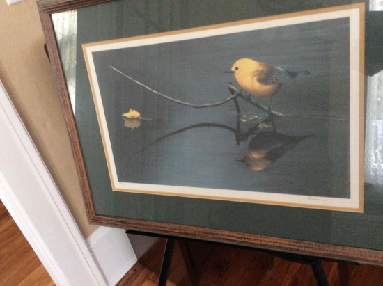 "Yellow Bird with Reflection" by Larry Seymour