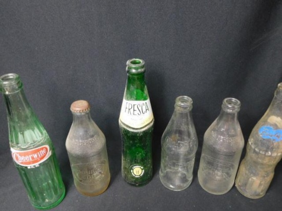 Old Bottles (6), 2 Double Cola,Bireley's, Fresca, Cheerwine, Etc.