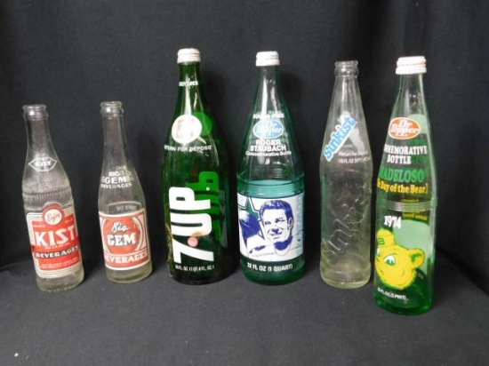 Old Bottles (6), Dr. Pepper, Commerartive, Sunkist, Etc.