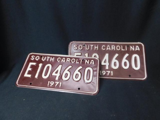 Set (2) SC License Plates 1971