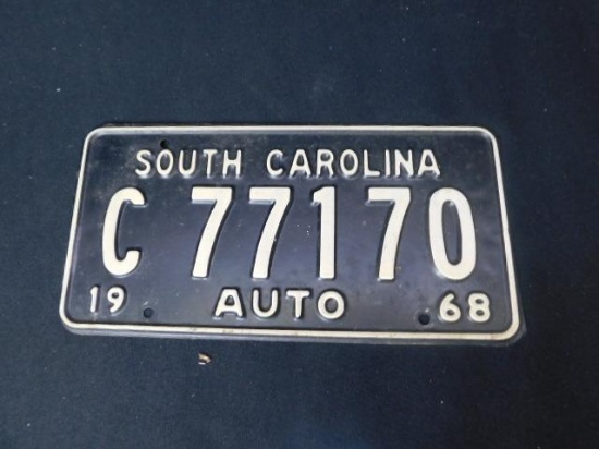 SC License Plate 1968