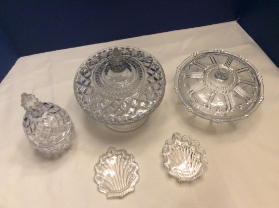 Vintage Lot of Covered Glass Dishes