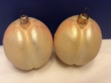 Radko Lot of Large Frosted Peach Ornaments
