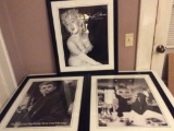 Lot of 3 Black/White Hollywood Icon Prints