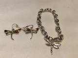 Dragonfly Bracelet and Earrings