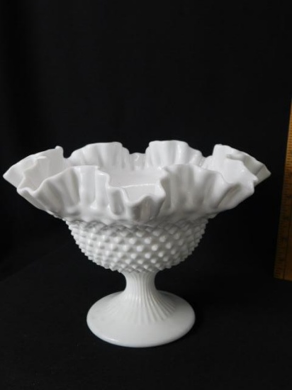Fenton Fluted Milk Glass Compote