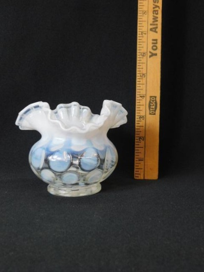 Fenton Coin Dot Opalescent Vase